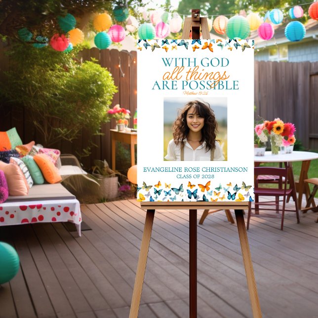 With God All Things are Possible Butterfly Grad  Foam Board (Creator Uploaded)