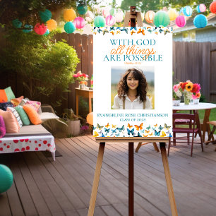 With God All Things are Possible Butterfly Grad  Foam Board