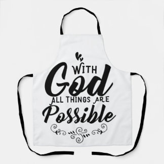 With God All Things Are Possible | Christian Apron
