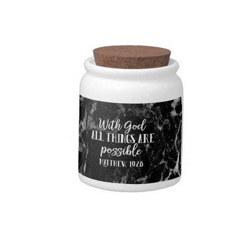 With God all things are Possible Christian Bible Candy Jar