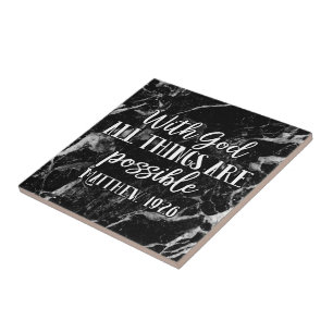 With God all things are Possible Christian Bible Ceramic Tile