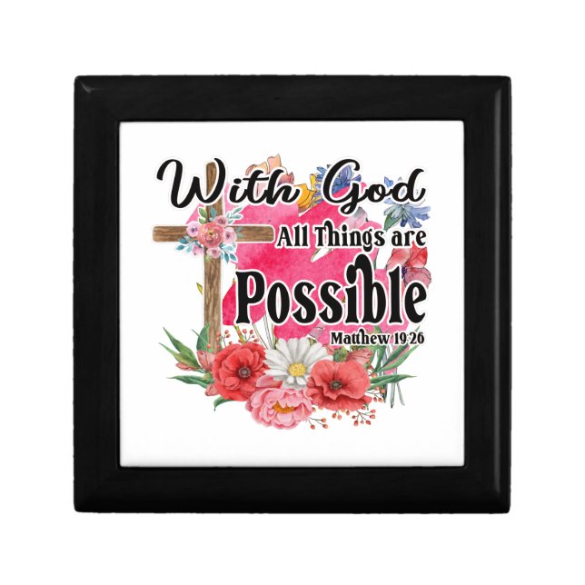 With God All Things Are Possible Christian Bible Gift Box (Front)