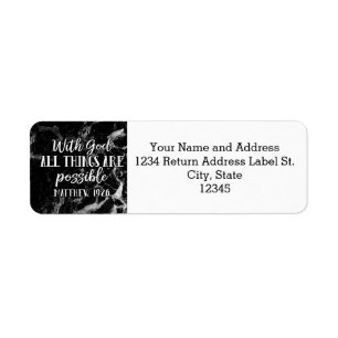 With God all things are Possible Christian Bible Label