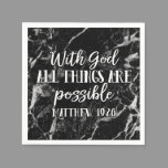 With God all things are Possible Christian Bible Napkins
