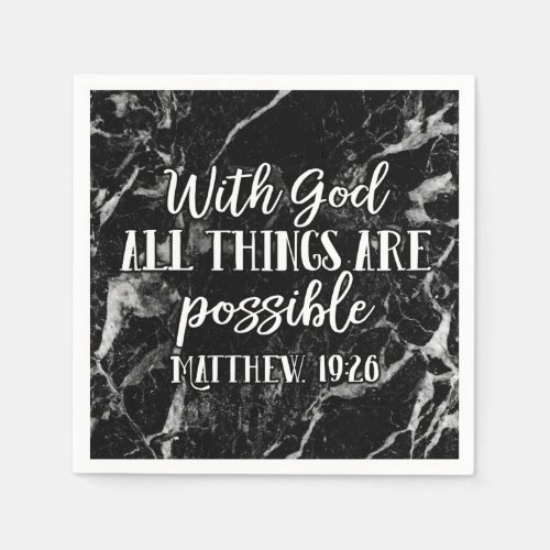 With God all things are Possible Christian Bible Napkins