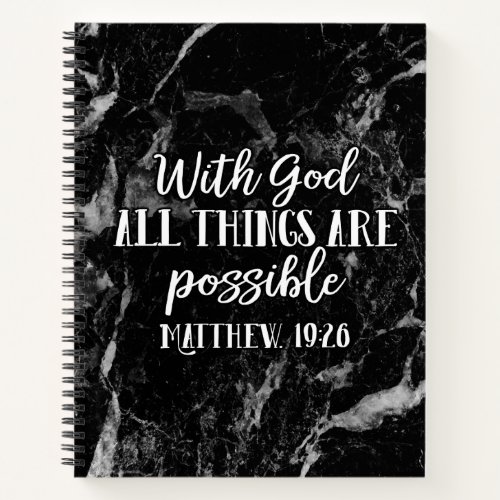 With God all things are Possible Christian Bible Notebook