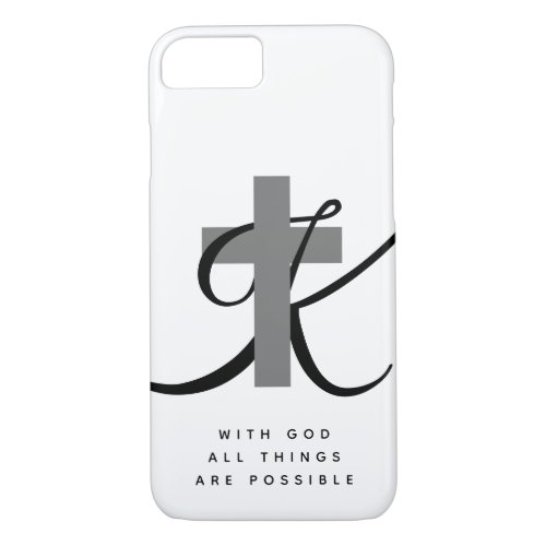 With God All Things Are Possible Christian cross iPhone 87 Case