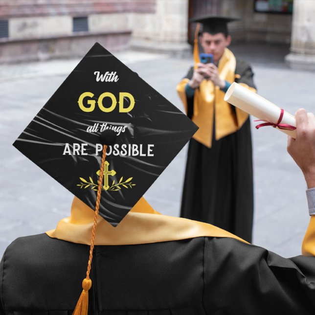 WITH GOD ALL THINGS ARE POSSIBLE CHRISTIAN GRADUATION CAP TOPPER (Creator Uploaded)