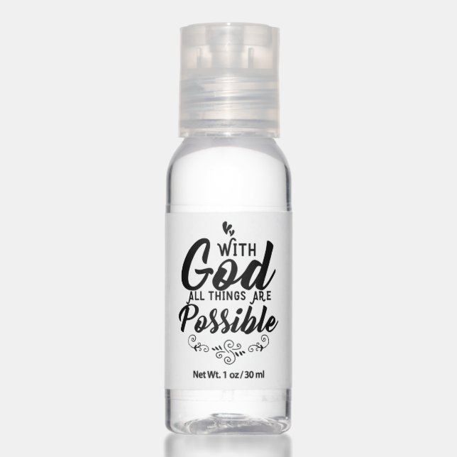 With God All Things Are Possible | Christian Hand Sanitizer (Front)