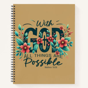 With God All Things Are Possible Christian Notebook