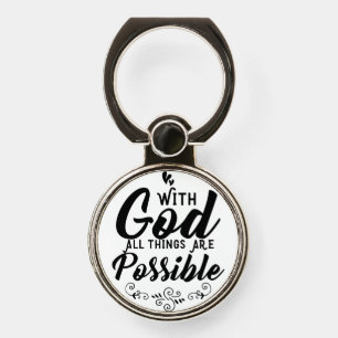 With God All Things Are Possible   Christian Phone Ring Stand