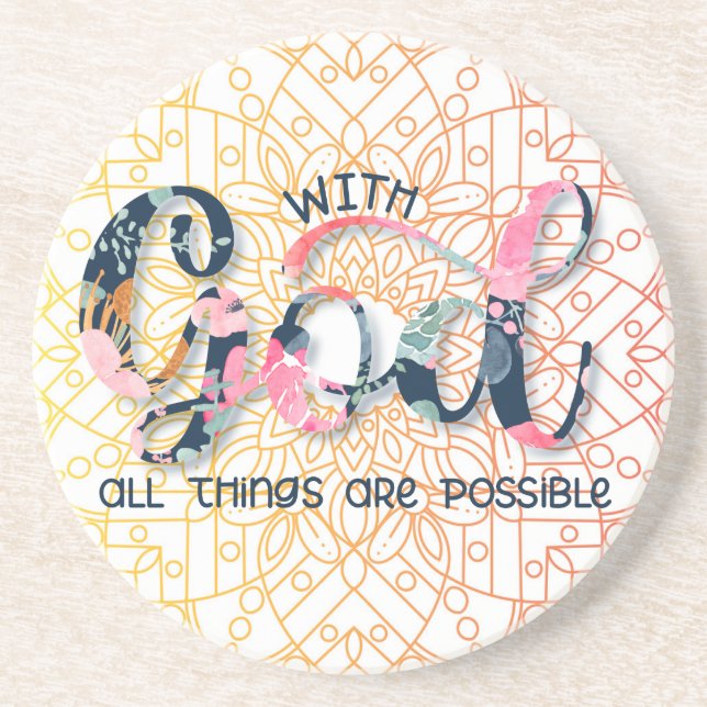 With God all things are possible coaster (Front)