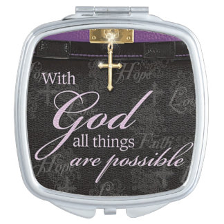 With God All Things Are Possible Compact Mirror