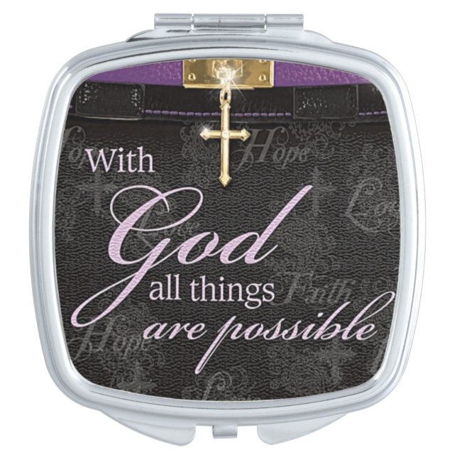 With God All Things Are Possible  Compact Mirror (Front)