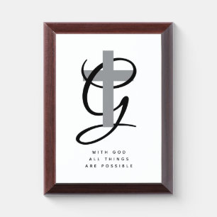 With God All Things Are Possible Custom Award Plaque