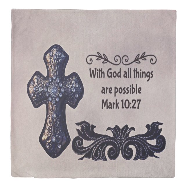 With God All Things are Possible Duvet Cover (Front)