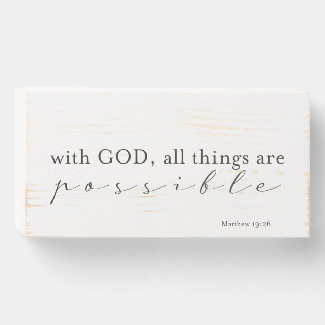 With God all things are possible | Farmhouse Sign (Front Horizontal)