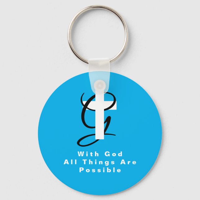 With god all things are possible inspirational keychain (Front)