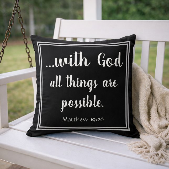 With God All Things Are Possible Inspirational Throw Pillow (Creator Uploaded)