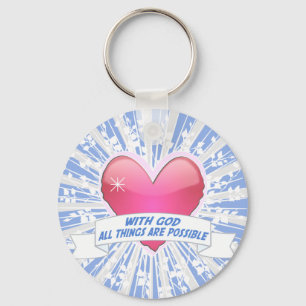 With God All Things are Possible Keychain