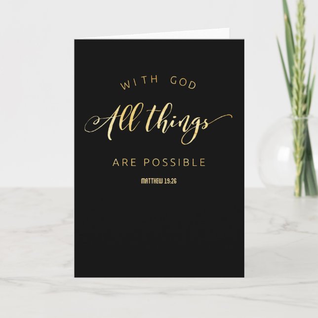 With God All Things are Possible Matthew 19:26 Card (Front)