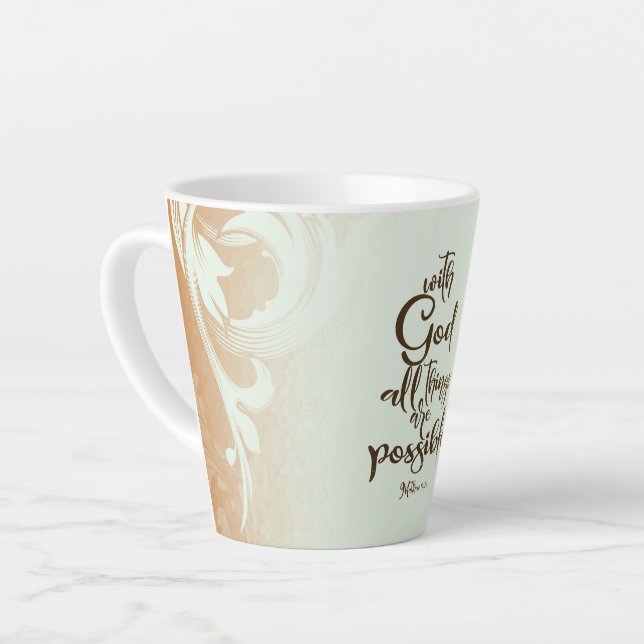 With God All Things are Possible Matthew 19:26 Latte Mug (Left Angle)