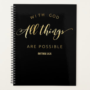With God All Things are Possible Matthew 19:26 Planner