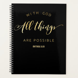 With God All Things are Possible Matthew 19:26 Planner