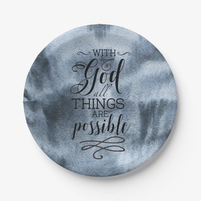 With God All Things Are Possible Paper Plates (Front)
