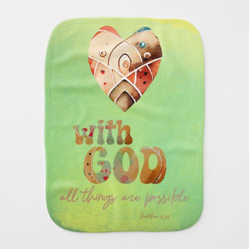 With God All Things are Possible Verse Baby Burp Cloth