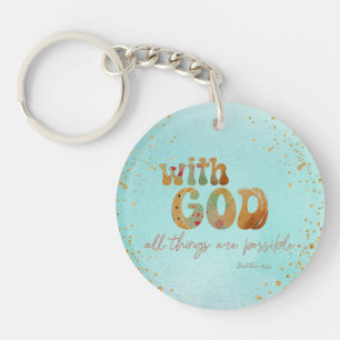 With God, All Things are Possible Verse Keychain