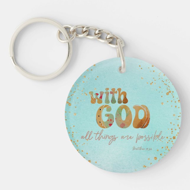 With God, All Things are Possible Verse Keychain (Front)