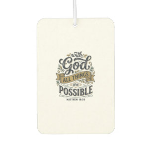 With God All Things Are Possible Vintage Christian Air Freshener