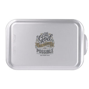 With God All Things Are Possible Vintage Christian Cake Pan
