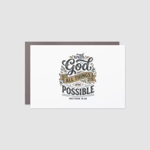 With God All Things Are Possible Vintage Christian Car Magnet
