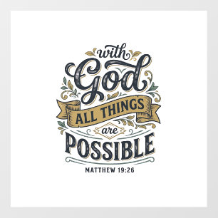 With God All Things Are Possible Vintage Christian Floor Decals