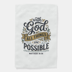 With God All Things Are Possible Vintage Christian Garden Flag