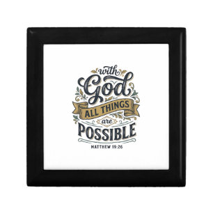 With God All Things Are Possible Vintage Christian Gift Box