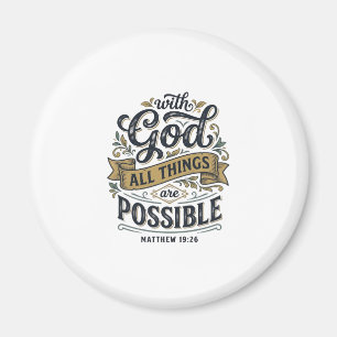 With God All Things Are Possible Vintage Christian Magnet
