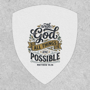 With God All Things Are Possible Vintage Christian Patch