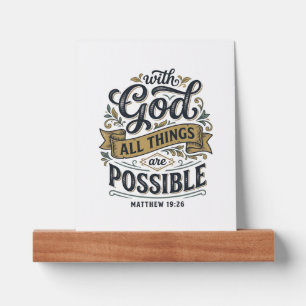 With God All Things Are Possible Vintage Christian Picture Ledge
