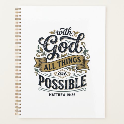With God All Things Are Possible Vintage Christian Planner