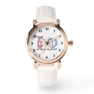 With God all things are possible word art Watch