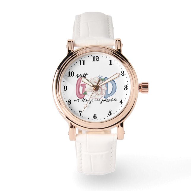 With God all things are possible word art  Watch (Front)