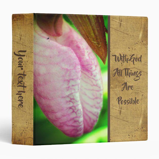 With God All Things Possible Inspirational  3 Ring Binder (Front/Spine)