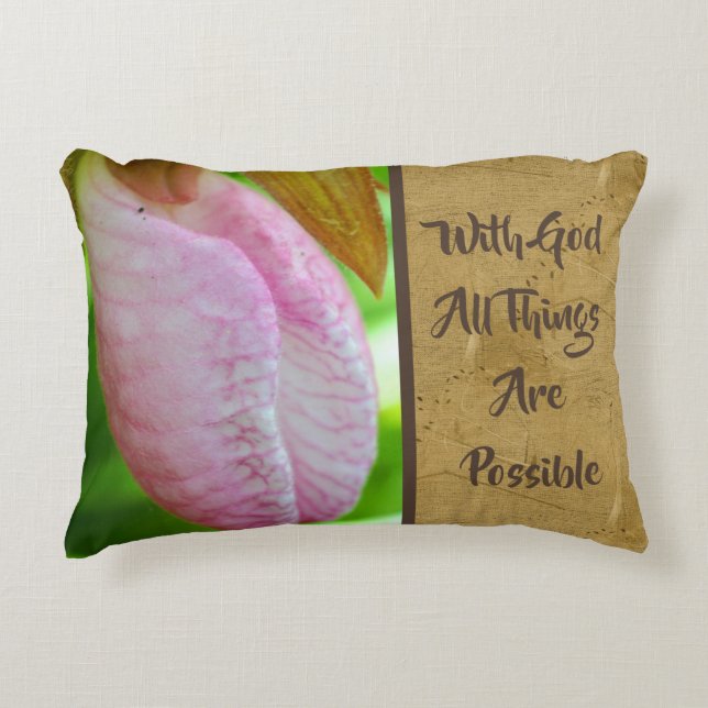 With God All Things Possible Inspirational   Accent Pillow (Front)