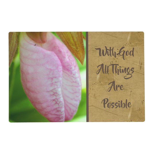 With God All Things Possible Inspirational  Placemat (Front)