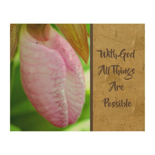 With God All Things Possible Inspirational  Wood Wall Art