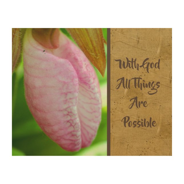 With God All Things Possible Inspirational  Wood Wall Art (Front)