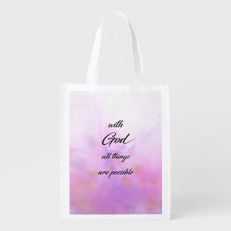With God Christian Reusable Shopping Bag